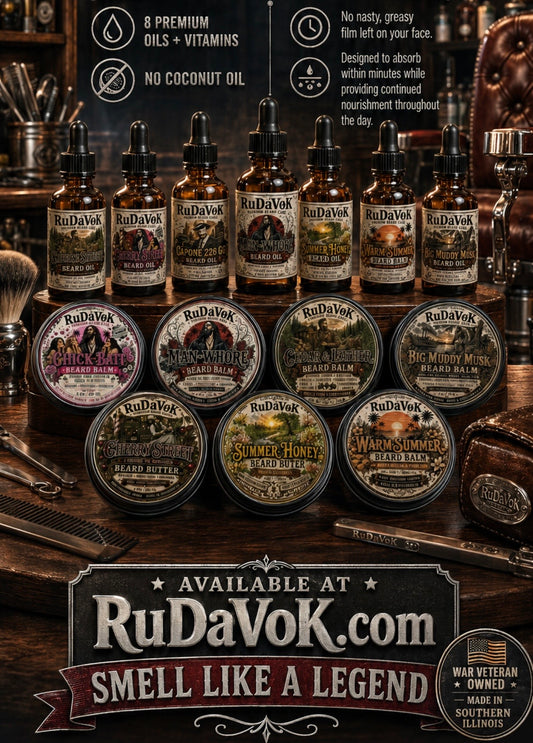 RuDaVoK Premium Beard Oil, Balm & Butter Combo